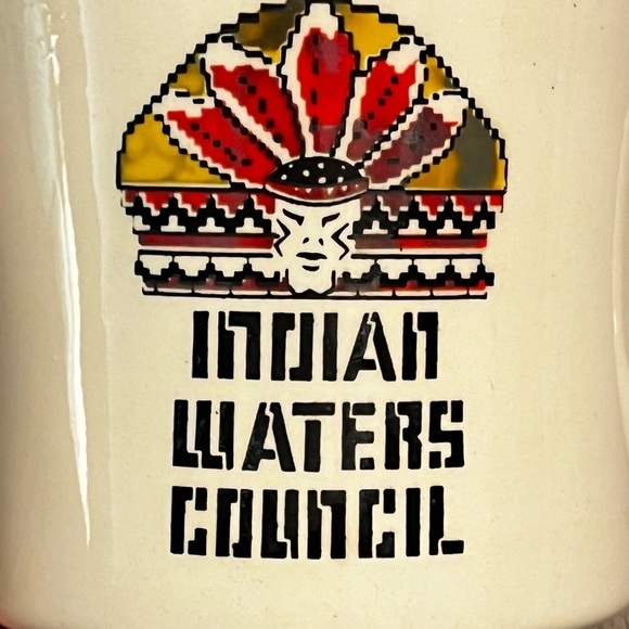 Vintage Boyscout BSA Coffee Mug Indian Waters Council SC Tribal Aztec Ceramic - Picture 2 of 8